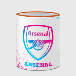 Кружка 3D Arsenal neon gradient style, цвет: 3D-оранжевый кант — фото 2