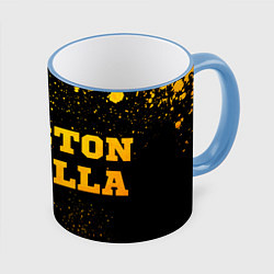 Кружка 3D Aston Villa - gold gradient по-горизонтали, цвет: 3D-небесно-голубой кант