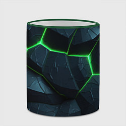 Кружка 3D Abstract dark green geometry style, цвет: 3D-зеленый кант — фото 2