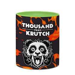 Кружка 3D Thousand Foot Krutch рок панда и огонь, цвет: 3D-белый + светло-зеленый — фото 2