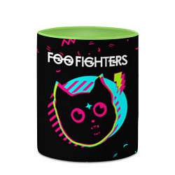 Кружка 3D Foo Fighters - rock star cat, цвет: 3D-белый + светло-зеленый — фото 2