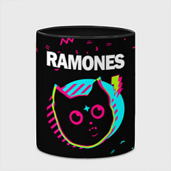 Кружка 3D Ramones - rock star cat, цвет: 3D-белый + черный — фото 2