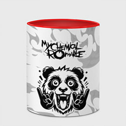 Кружка 3D My Chemical Romance рок панда на светлом фоне, цвет: 3D-белый + красный — фото 2
