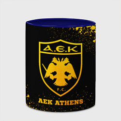 Кружка 3D AEK Athens - gold gradient, цвет: 3D-белый + синий — фото 2