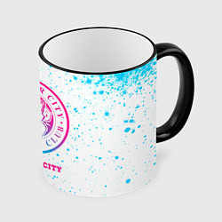 Кружка 3D Leicester City neon gradient style, цвет: 3D-черный кант