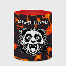 Кружка 3D Disturbed рок панда и огонь, цвет: 3D-белый + красный — фото 2