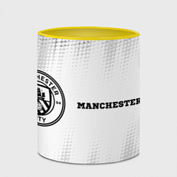 Кружка 3D Manchester City sport на светлом фоне по-горизонта, цвет: 3D-белый + желтый — фото 2