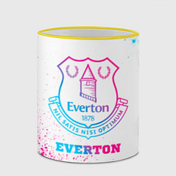 Кружка 3D Everton neon gradient style, цвет: 3D-желтый кант — фото 2