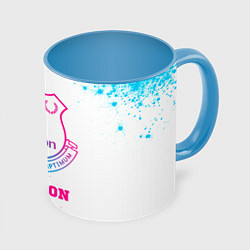 Кружка 3D Everton neon gradient style, цвет: 3D-белый + небесно-голубой