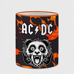 Кружка 3D AC DC рок панда и огонь, цвет: 3D-оранжевый кант — фото 2