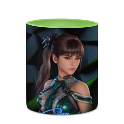 Кружка 3D Stellar Blade портрет Ева, цвет: 3D-белый + светло-зеленый — фото 2