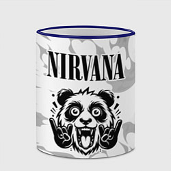 Кружка 3D Nirvana рок панда на светлом фоне, цвет: 3D-синий кант — фото 2