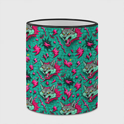 Кружка 3D Паттерн объемные волки, цвет: 3D-черный кант — фото 2