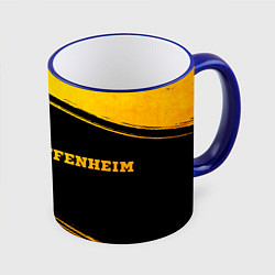 Кружка 3D Hoffenheim - gold gradient по-горизонтали, цвет: 3D-синий кант