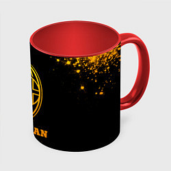 Кружка 3D AC Milan - gold gradient, цвет: 3D-белый + красный