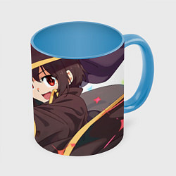 Кружка 3D Konosuba Мэгумин cute, цвет: 3D-белый + небесно-голубой