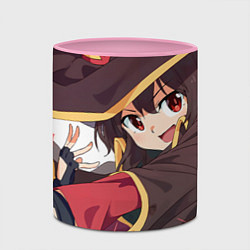 Кружка 3D Konosuba Мэгумин cute, цвет: 3D-белый + розовый — фото 2