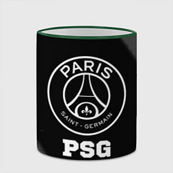 Кружка 3D PSG sport на темном фоне, цвет: 3D-зеленый кант — фото 2