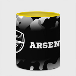 Кружка 3D Arsenal sport на темном фоне по-горизонтали, цвет: 3D-белый + желтый — фото 2