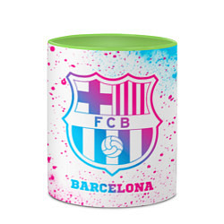 Кружка 3D Barcelona neon gradient style, цвет: 3D-белый + светло-зеленый — фото 2