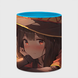 Кружка 3D Konosuba Мэгумин cute, цвет: 3D-белый + небесно-голубой — фото 2