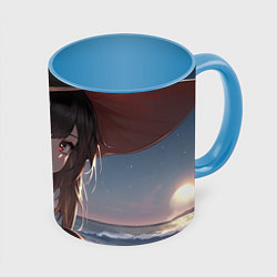 Кружка 3D Konosuba Мэгумин cute, цвет: 3D-белый + небесно-голубой