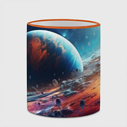 Кружка 3D Космос фантастическая планета, цвет: 3D-оранжевый кант — фото 2