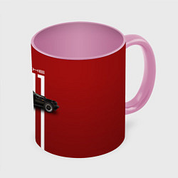 Кружка 3D Ретро автомобиль Porsche, цвет: 3D-белый + розовый