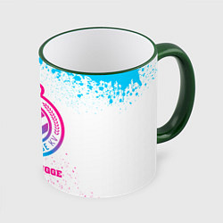 Кружка 3D Club Brugge neon gradient style, цвет: 3D-зеленый кант