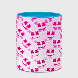 Кружка 3D Marshmello pink colors, цвет: 3D-белый + небесно-голубой — фото 2