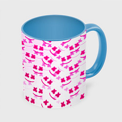 Кружка 3D Marshmello pink colors, цвет: 3D-белый + небесно-голубой