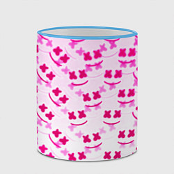 Кружка 3D Marshmello pink colors, цвет: 3D-небесно-голубой кант — фото 2