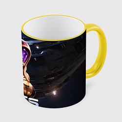 Кружка 3D Mass Effect Тали Зора, цвет: 3D-желтый кант