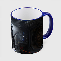 Кружка 3D Mass Effect game - пришелец, цвет: 3D-синий кант