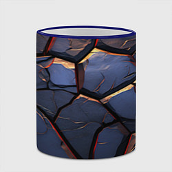 Кружка 3D Темная абстрактная объемная плитка, цвет: 3D-синий кант — фото 2