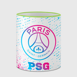 Кружка 3D PSG neon gradient style, цвет: 3D-светло-зеленый кант — фото 2