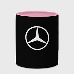 Кружка 3D Mercedes benz logo white, цвет: 3D-белый + розовый — фото 2