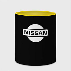 Кружка 3D Nissan logo white, цвет: 3D-белый + желтый — фото 2