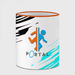 Кружка 3D Portal краски текстура гейм, цвет: 3D-оранжевый кант — фото 2