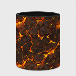 Кружка 3D Элементаль магмы текстура, цвет: 3D-белый + черный — фото 2