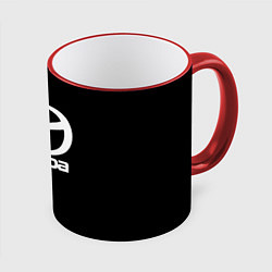 Кружка 3D Mazda logo white, цвет: 3D-красный кант