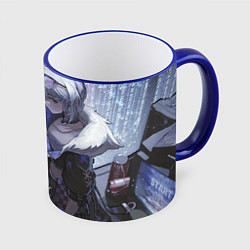 Кружка 3D Honkai Star Rail Silver Wolf, цвет: 3D-синий кант