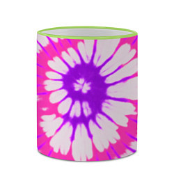 Кружка 3D Тай дай розовый с фиолетовым, цвет: 3D-светло-зеленый кант — фото 2