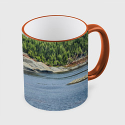 Кружка 3D Троицко-байновское месторождение глины, цвет: 3D-оранжевый кант
