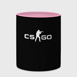 Кружка 3D Counter strike logo, цвет: 3D-белый + розовый — фото 2