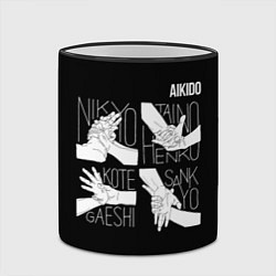 Кружка 3D Айкидо - техника захвата кисти руки, цвет: 3D-черный кант — фото 2