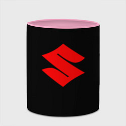 Кружка 3D Suzuki red logo, цвет: 3D-белый + розовый — фото 2