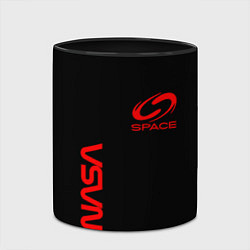 Кружка 3D Nasa space red logo, цвет: 3D-белый + черный — фото 2