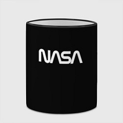 Кружка 3D Nasa white logo, цвет: 3D-черный кант — фото 2