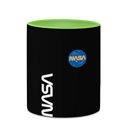 Кружка 3D NASA logo usa space, цвет: 3D-белый + светло-зеленый — фото 2
